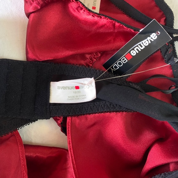 Avenue Body Red & Black Satin‎ Lace Babydoll Set NWT – Size 18/20 - Picture 6 of 9